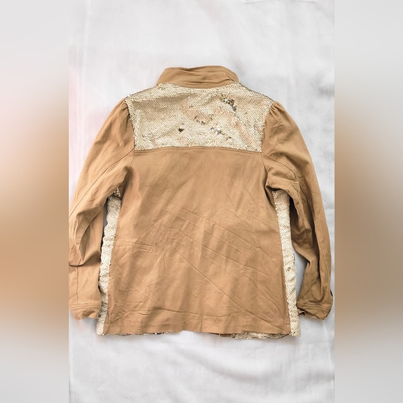 97% Cotton Boston Proper Sequin Embellished Women's Military Jacket Size Small - Picture 15 of 16